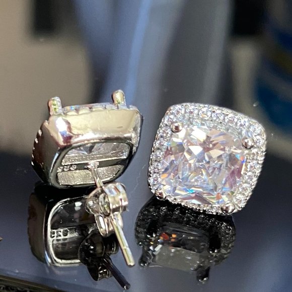 sale! Earrings Silver 925 Zircon - Picture 3 of 4